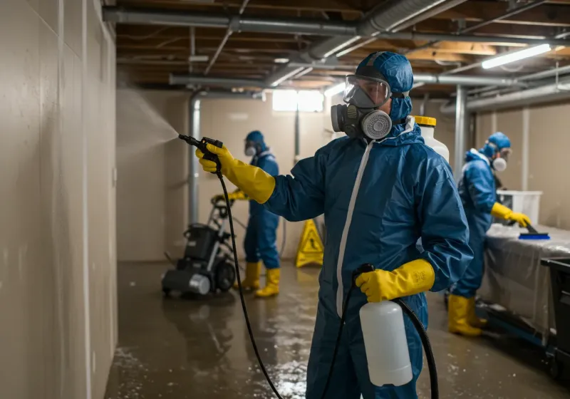 Basement Sanitization and Antimicrobial Treatment process in Waterford, CA