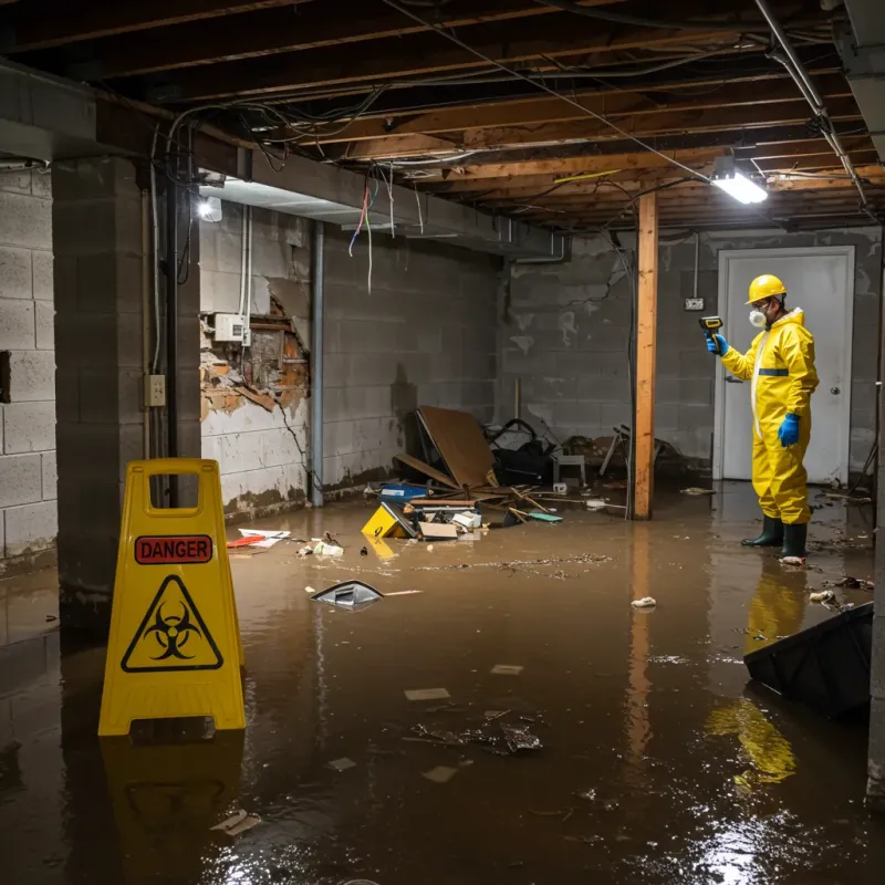 Flooded Basement Electrical Hazard in Waterford, CA Property